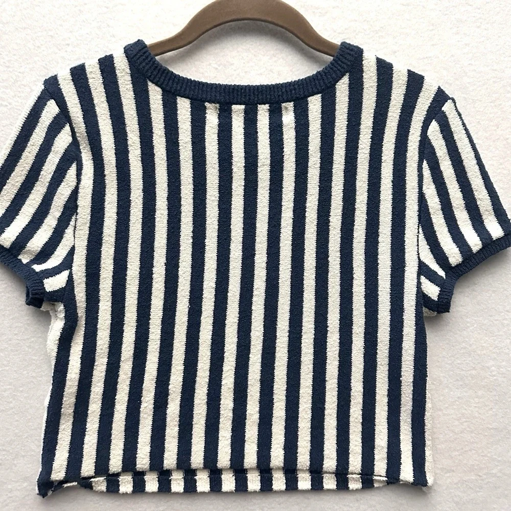 FREE PEOPLE BEACH L Large‎ Roberts Textured Cropped Sweater Top Nomadic Desert